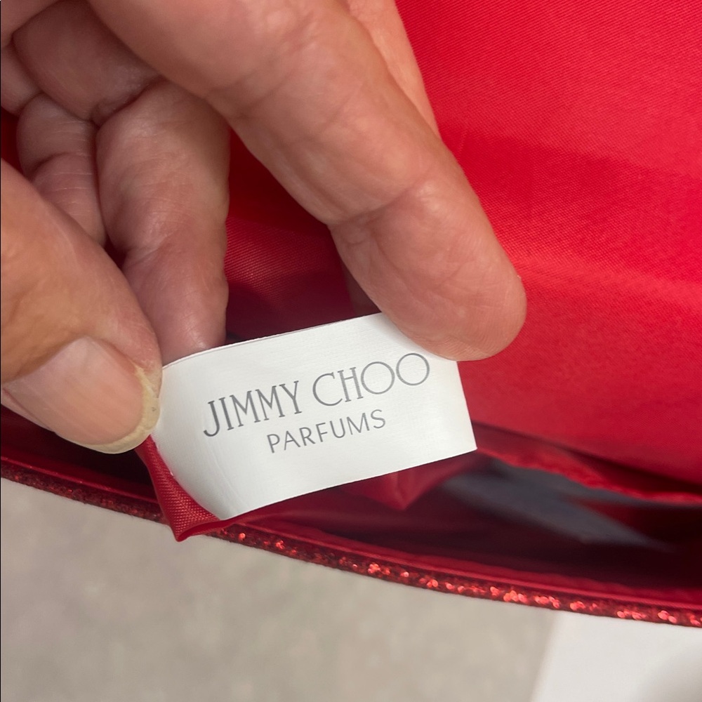 Jimmy Choo Parfums NWOT Sparkling Red Crossbody with Gold Chain - Picture 10 of 12